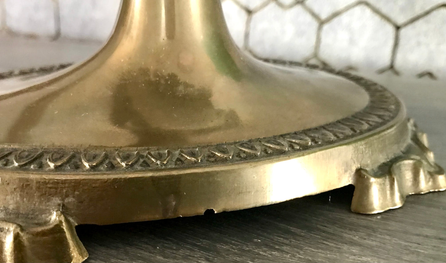 Alt Vintage Tischspiegel Spiegel schwenkbar Messing