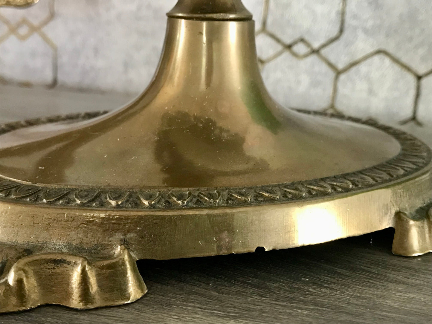 Alt Vintage Tischspiegel Spiegel schwenkbar Messing