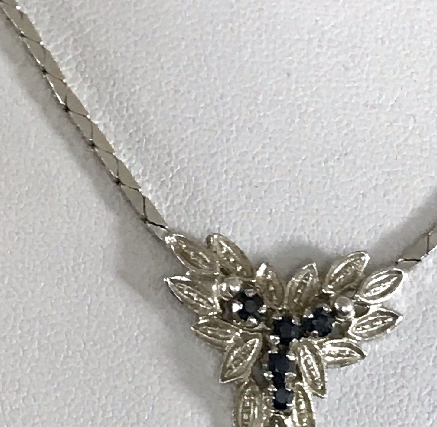 Antik Edel Art Déco 835 Silber Set Collier Halskette blaue Steine & Armband