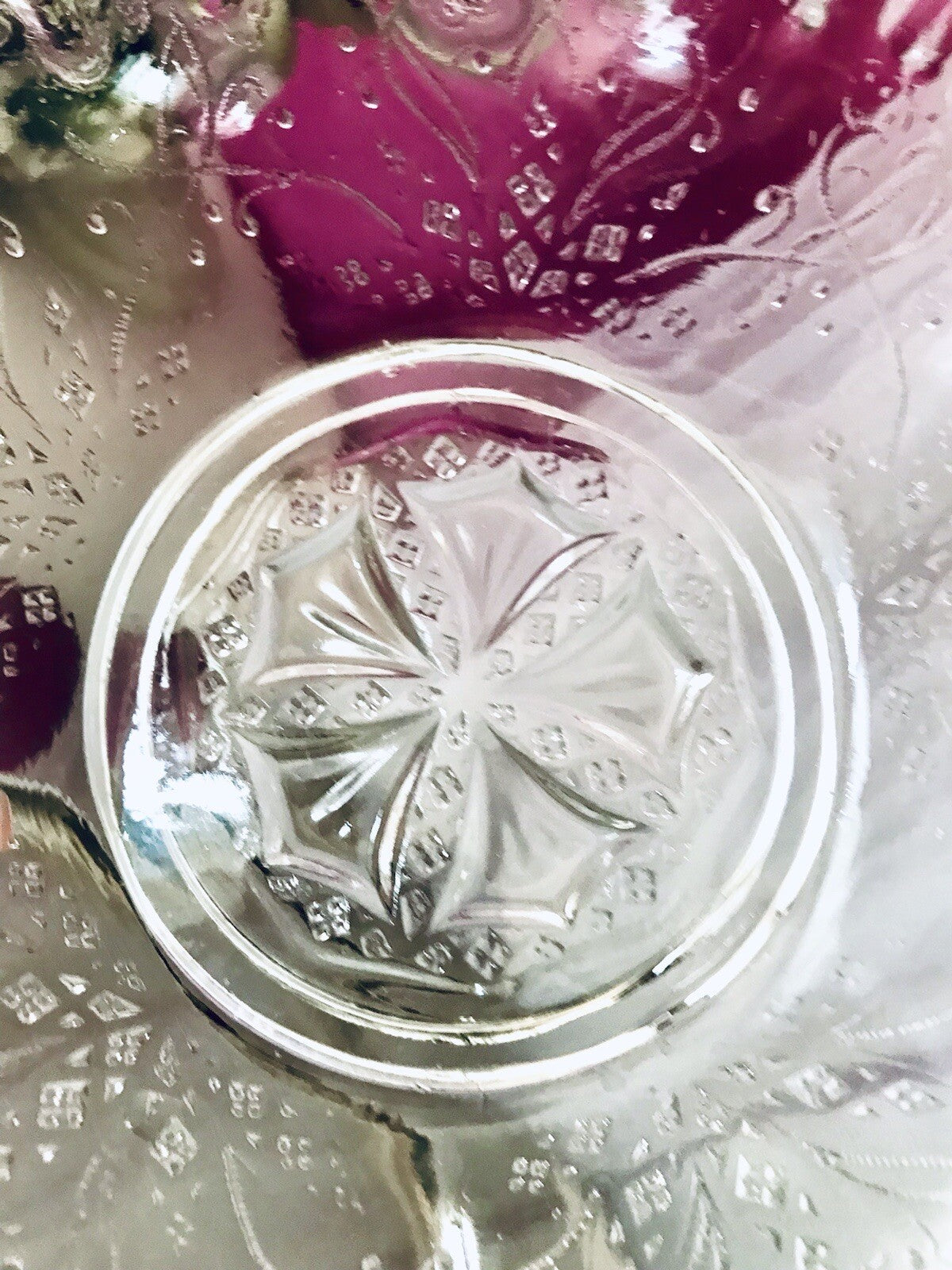 Antik Jugendstil gewellter Serviettenrand Pressglas Schale Glas so schön!