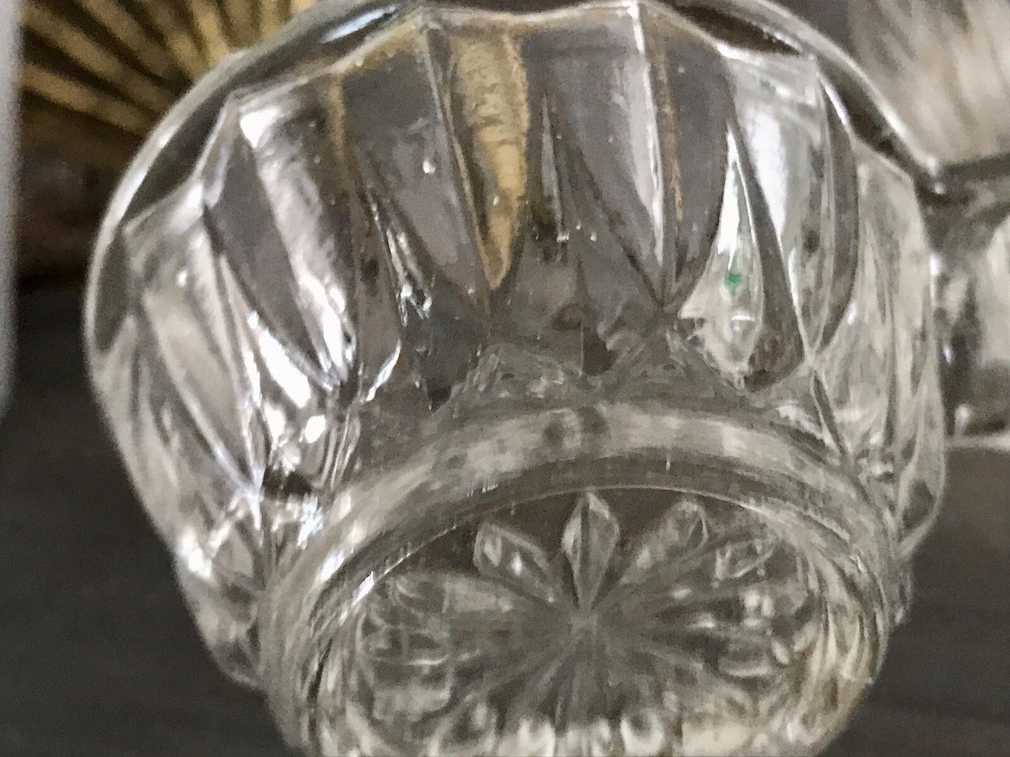 Antik Art Déco Pressglas Salz & Pfeffer Menage Saliere Gewürzständer Glas