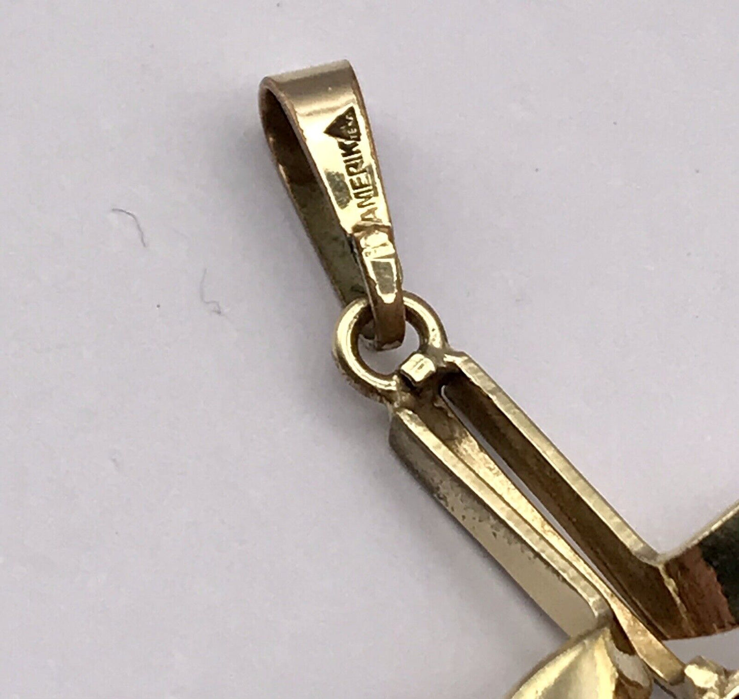 Vintage TeKa Designer Anhänger lila Stein Amethyst? Amerik. Doublè vergoldet