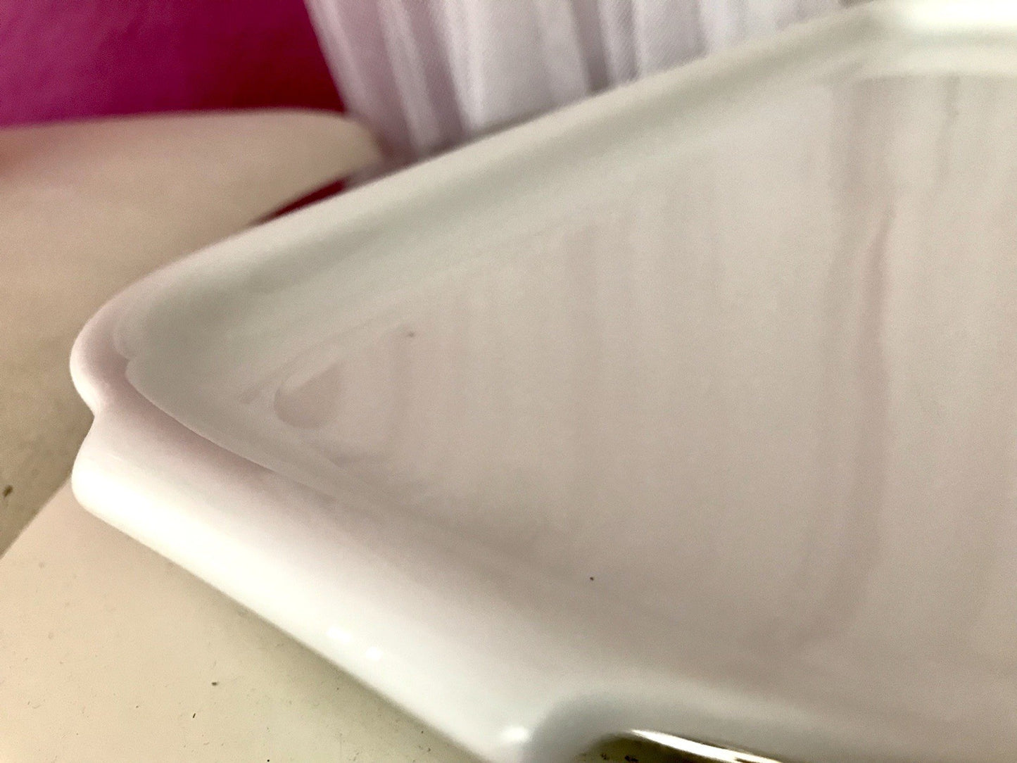 Porzellan längliche Kuchenplatte für Kastenkuchen Aida Rosenthal weiß