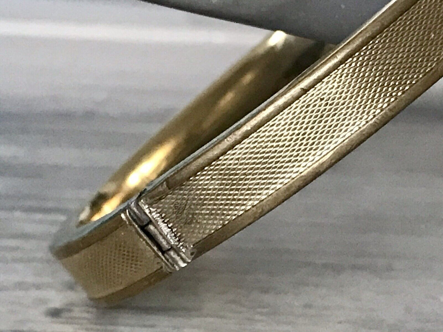 Antik Vintage SP Armband Armreif Klapp- Armspange Amerik. Doublè vergoldet gold