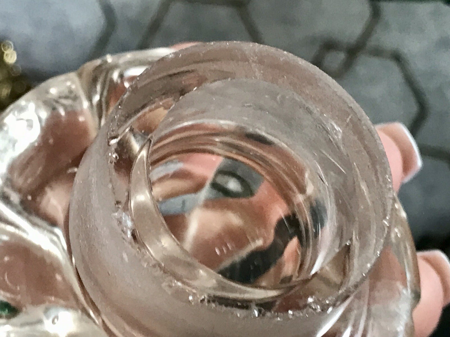 Antik uralt ~1850 Glasdose Schale m. Fuß Bonboniere Kristallglas Schliff Schnitt