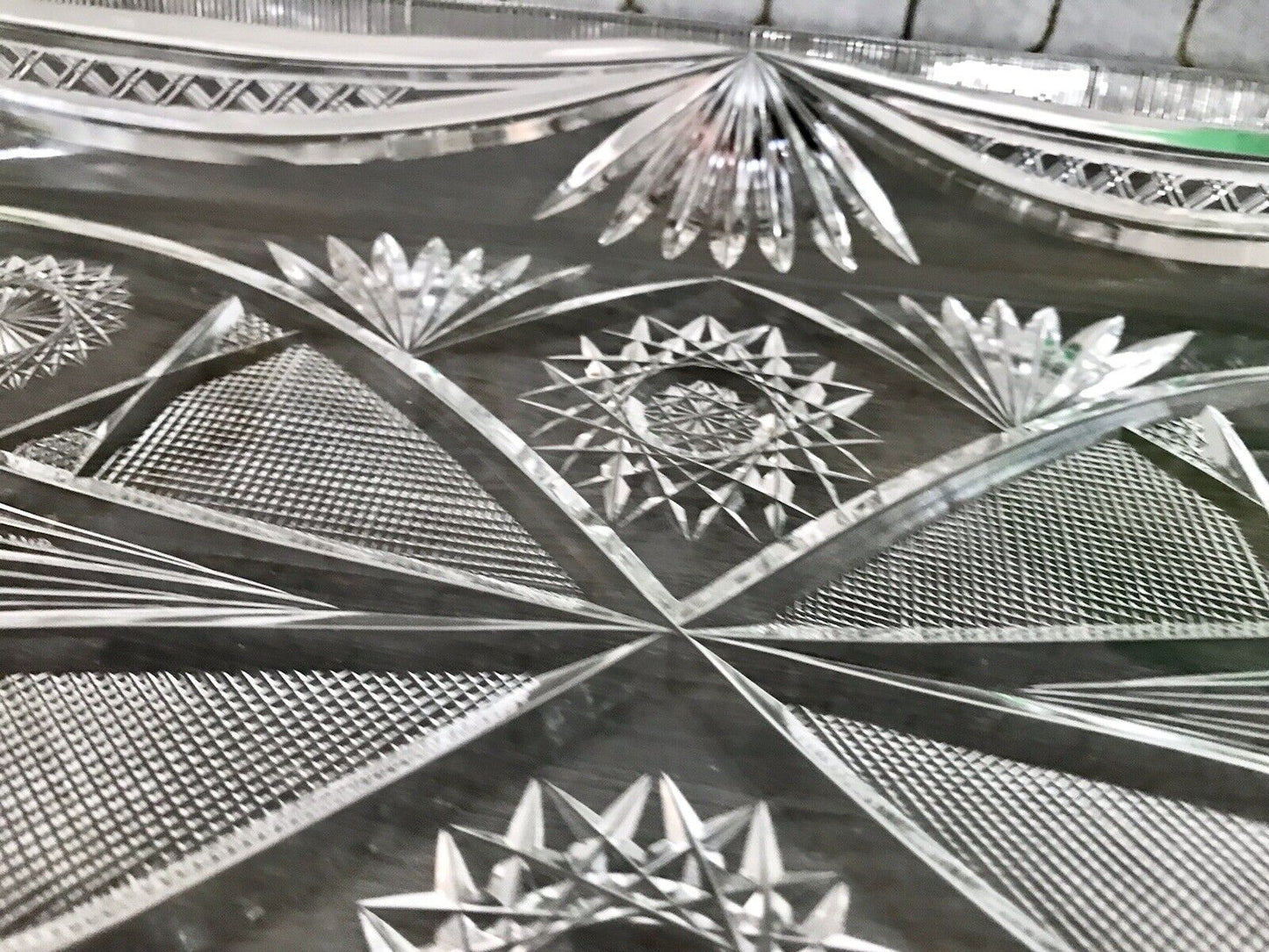 Antik Bleikristall Schale Glasschale Kristallglas Glas Schliff EDEL Groß