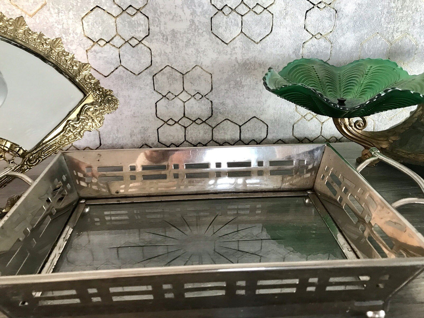 Antik Jugendstil Art Déco Schale versilbert? Argentor? Jardiniere Tafelaufsatz