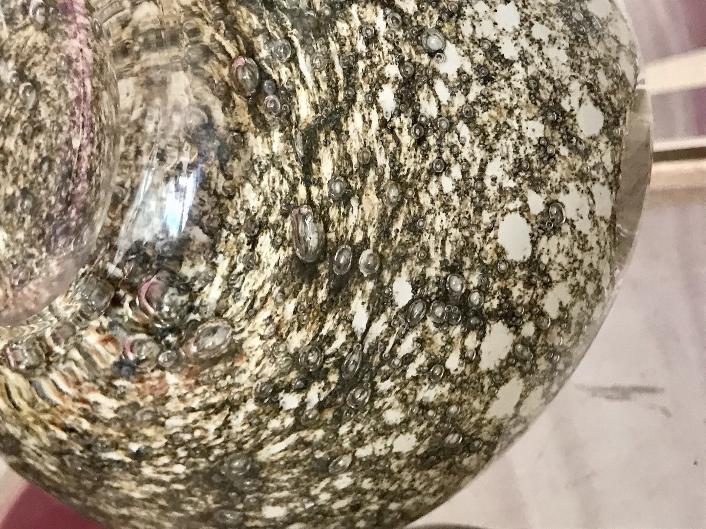 Murano 60er 70er Jahre Schale grau beige weiß So Schön! Schaum Luftblasen