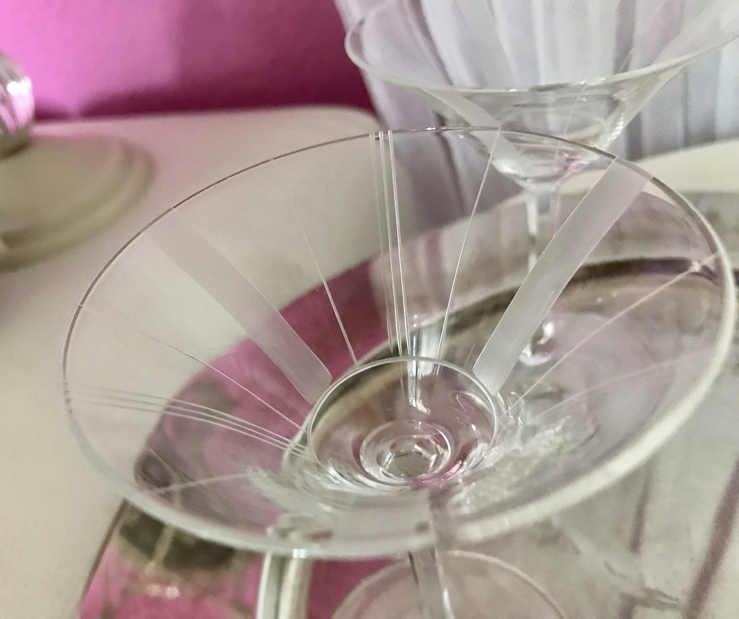 Antik Art Déco 3x Likörglas Gläser Zeus Otto Rakel 40er Weisswasser Silberstreif