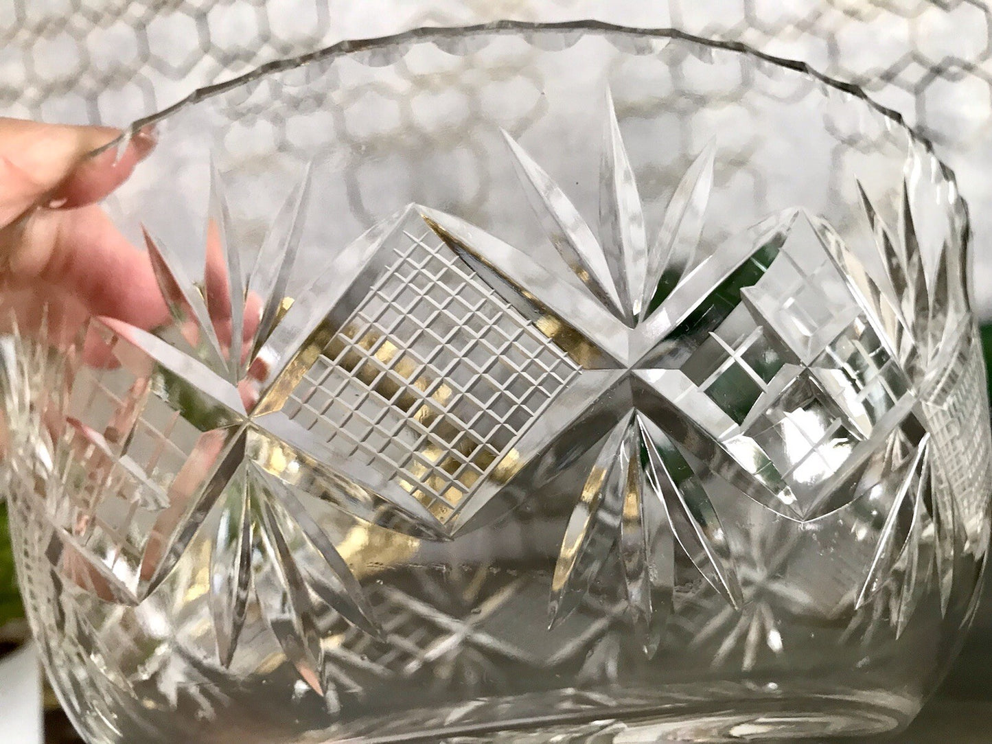 Antik Bleikristall Schale Glasschale Kristallglas Glas edel Salatschale Schlif