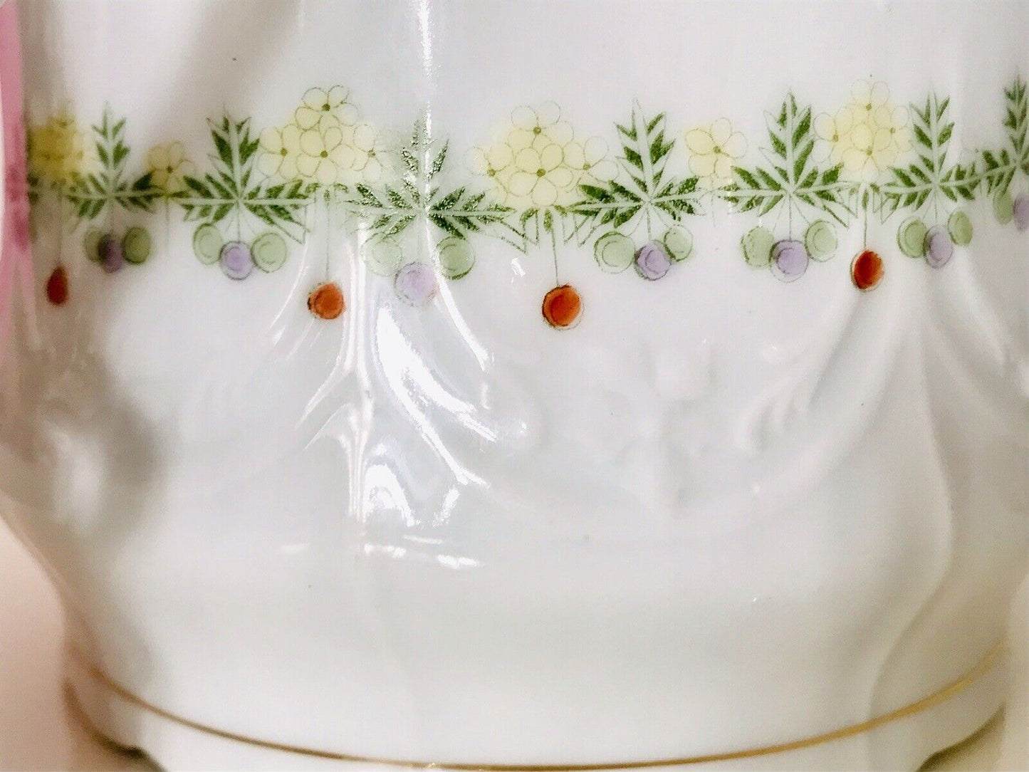 Antik Jugendstil Porzellan Kaffee Kernstück Kanne & Weihnachtsmotiv ! Ranken