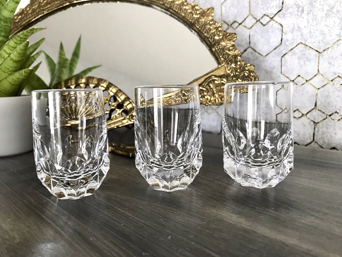 Vintage Edel 3x Schnapsgläser Gläser Kristallglas Peill & Putzler Bleikristall