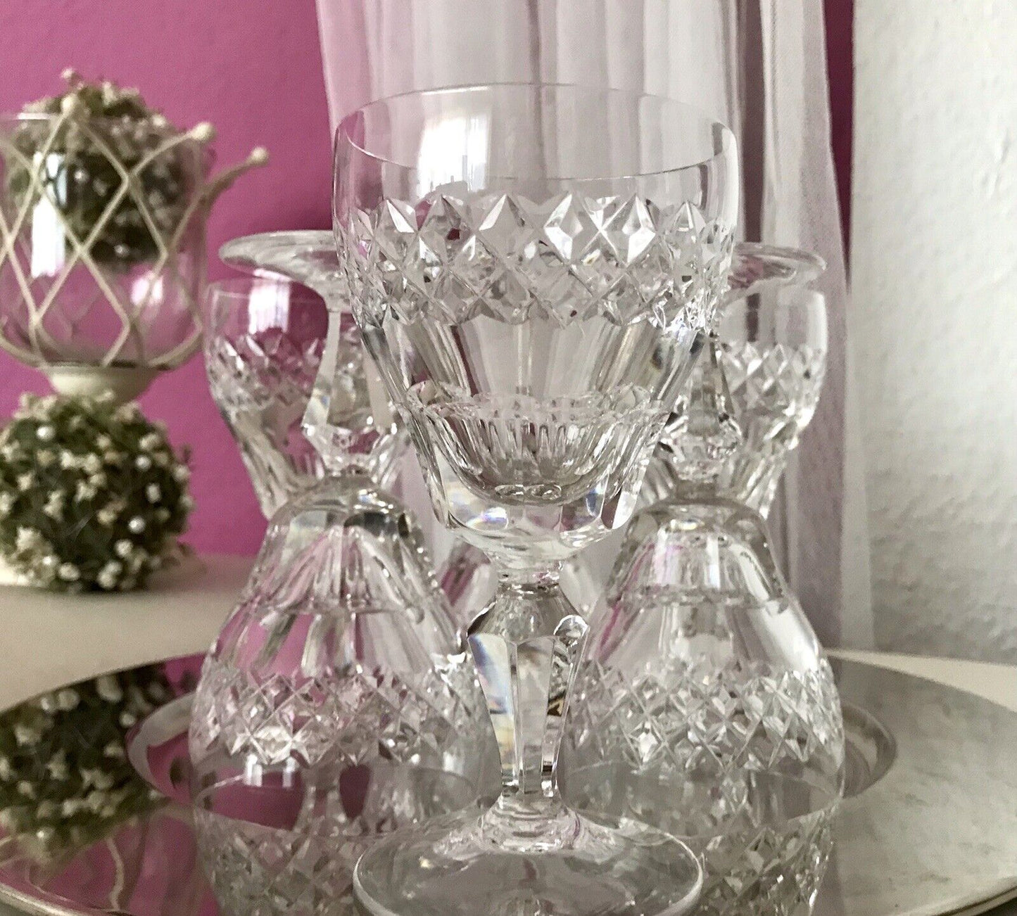 Vintage SEHR EDEL 6x Weingläser Gläser Kristallglas So schön!