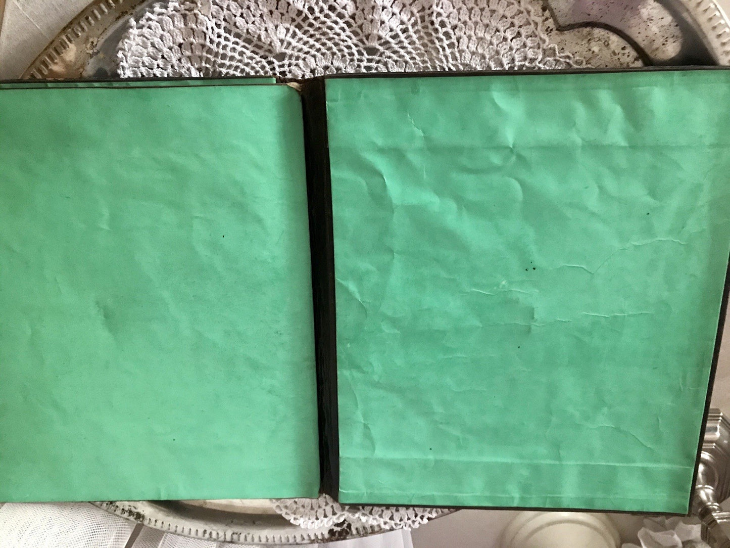 Antik Briefmappe? Papiermappe Schreibmappe? Mappe Block Petitpoint Leder