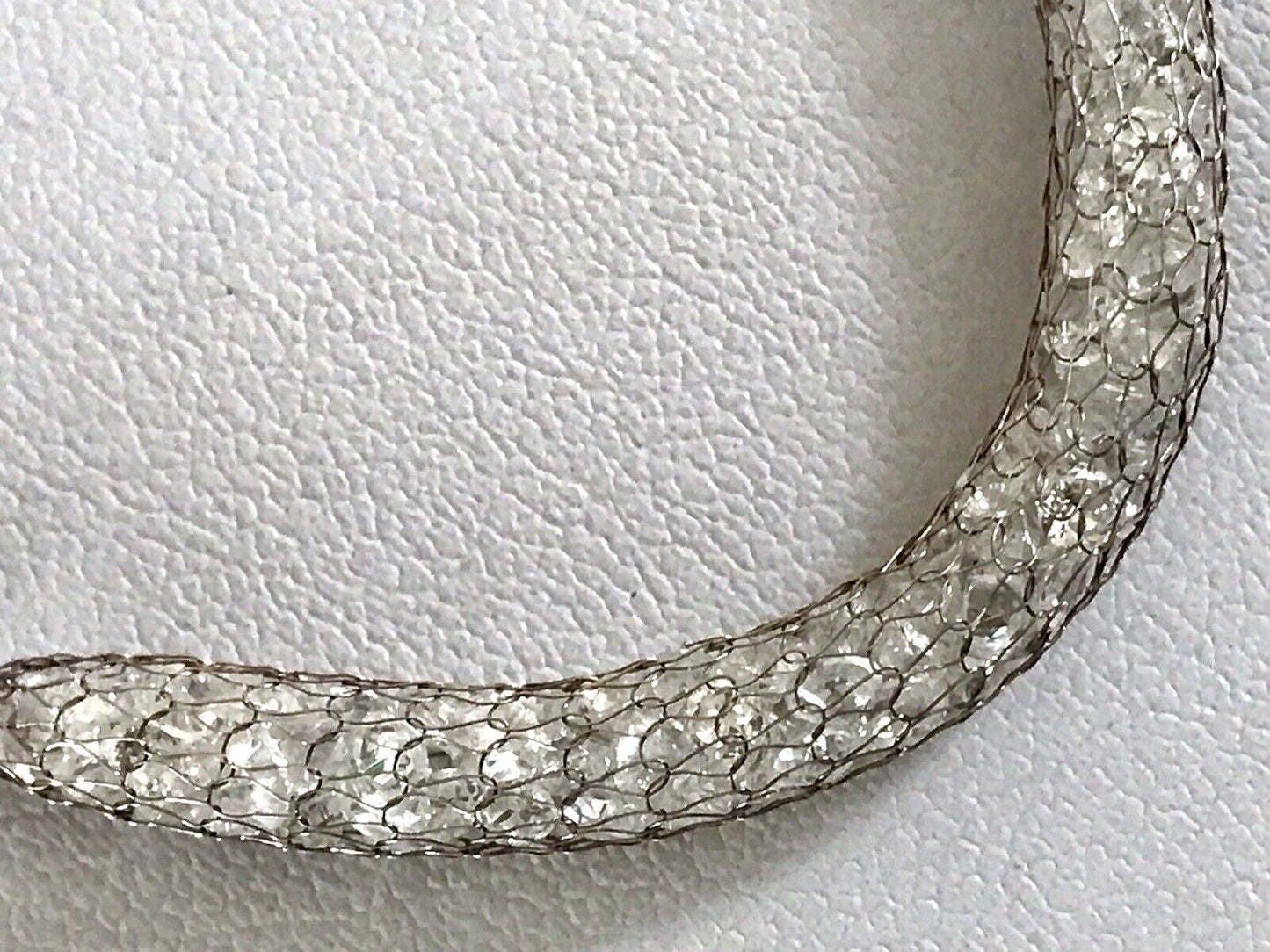 Alt Vintage Edel Gold 333 Gold & 925 Silber Collier Halskette Goldnetz Steine