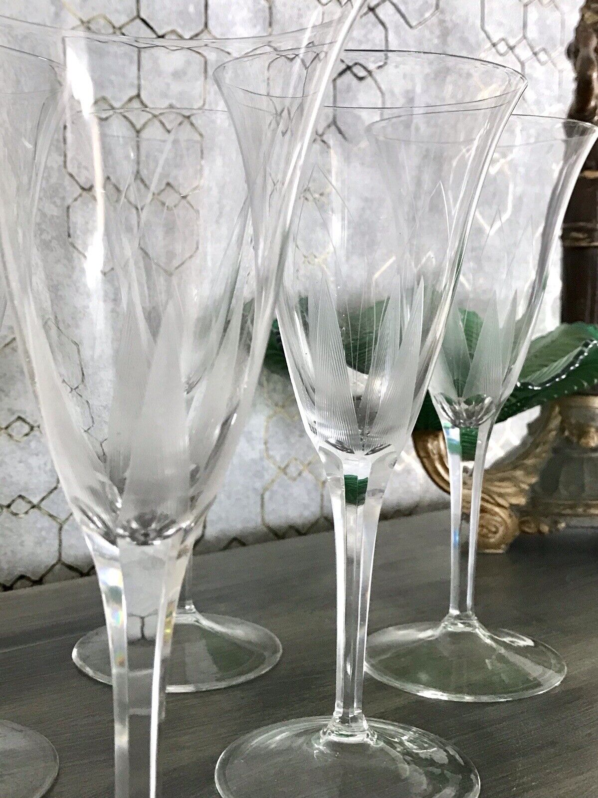 Antik Art Déco 5x Champagnerflöten Gläser Zeus Otto Rakel 40er Jahre Weisswasser