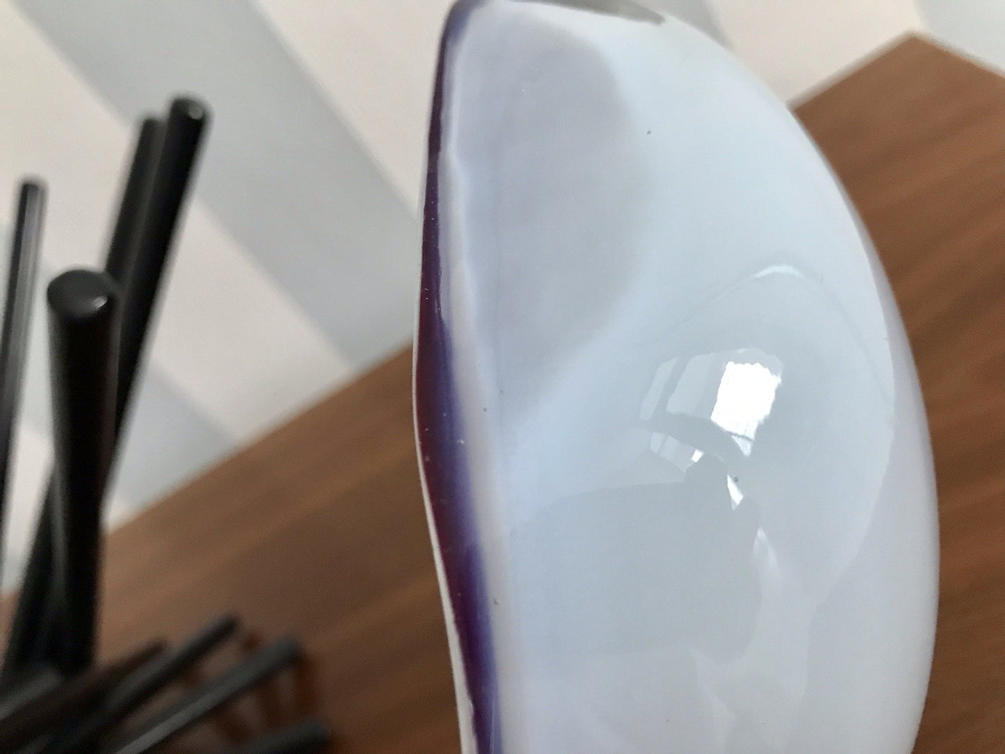 Vintage 60er Murano Glas Schale Barovier? Rot weiß gelb edel