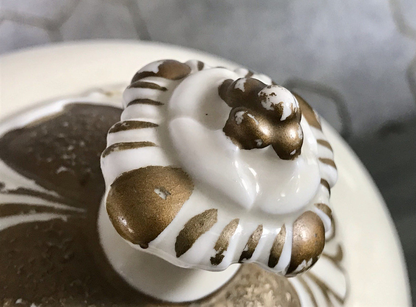 Antik Art Déco Porzellan Dose Deckeldose Schatulle Bonboniere Neu-Tettau 1930