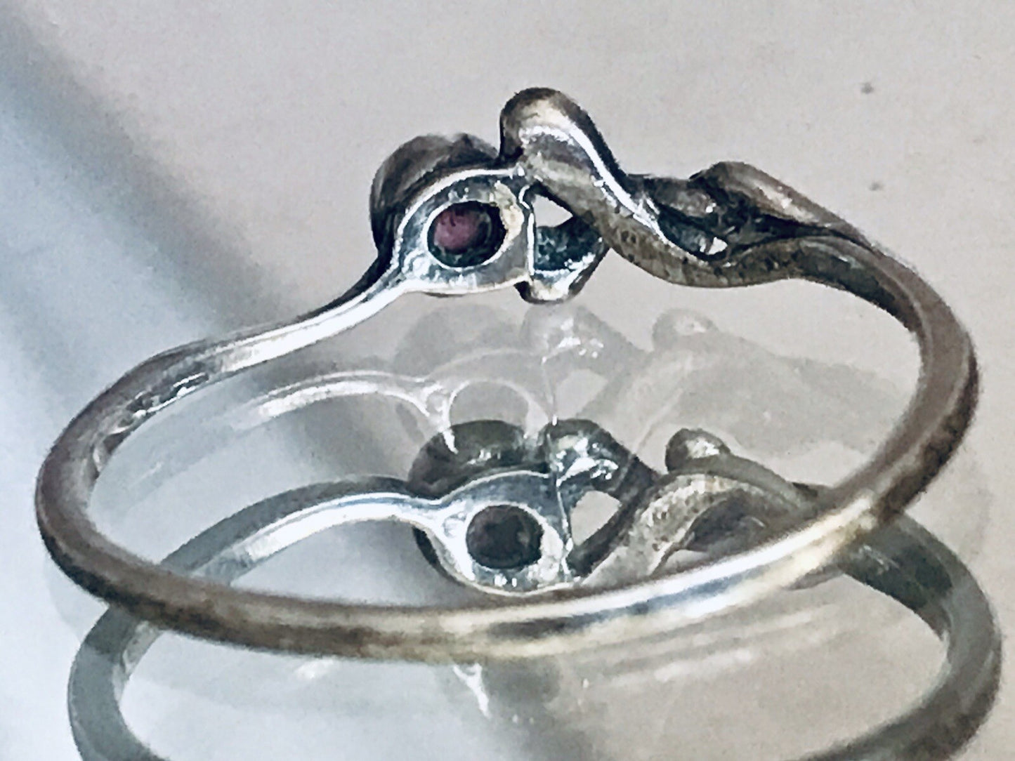 Antik? Vintage Damen filigran Ring lila Stein Silber 835 Gr.56 17,8