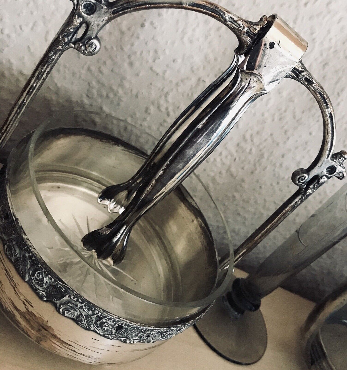 Alt antik Art Déco versilbert Gebäckzange Konfektzange Quist schön