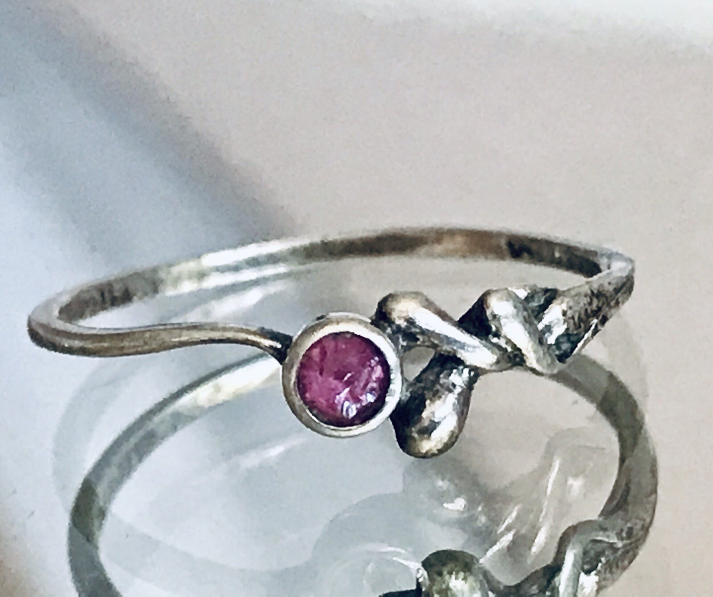 Antik? Vintage Damen filigran Ring lila Stein Silber 835 Gr.56 17,8