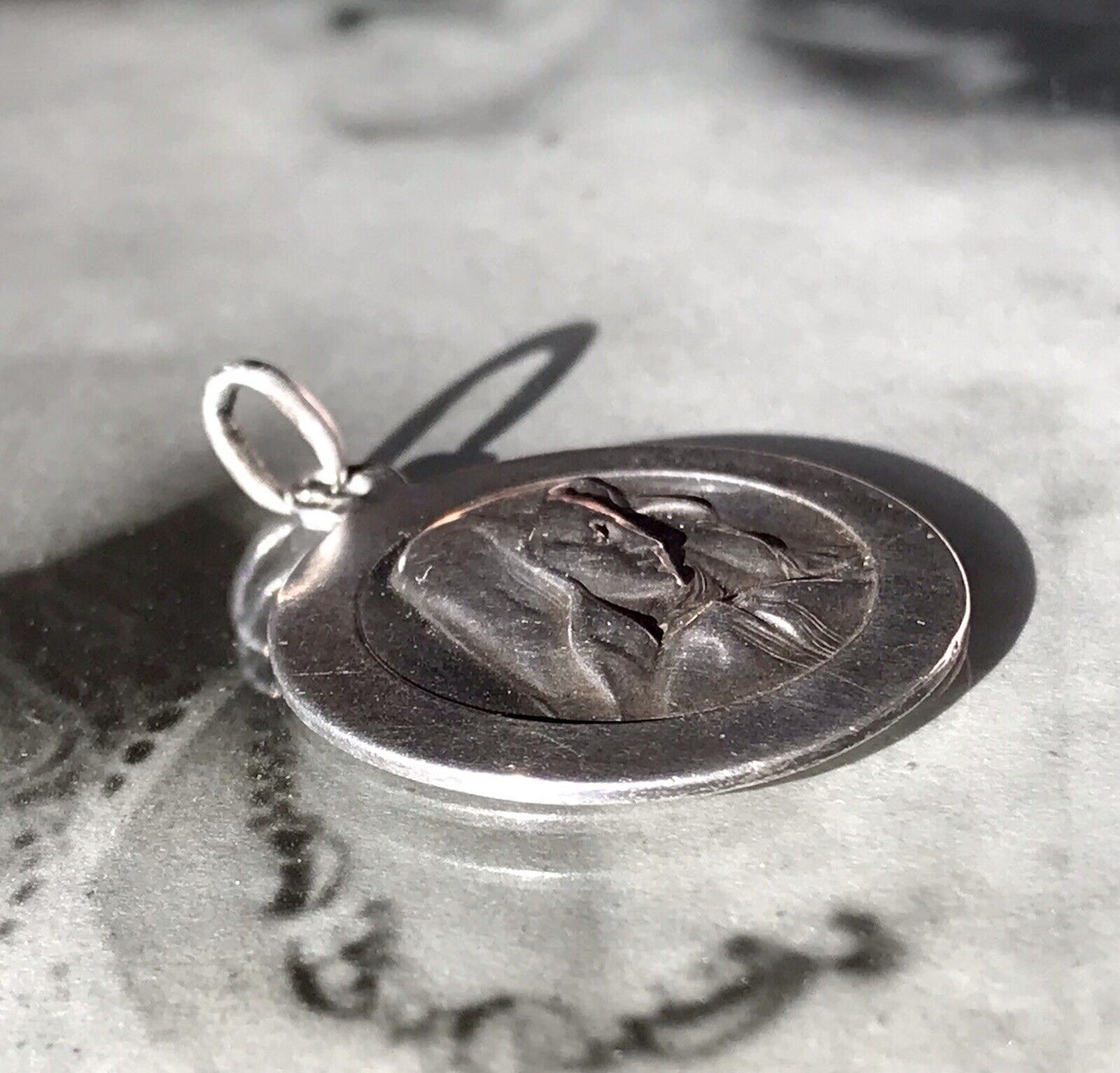 Antik Edel Anhänger Kettenanhänger Silber christlich Maria Mutter Gottes