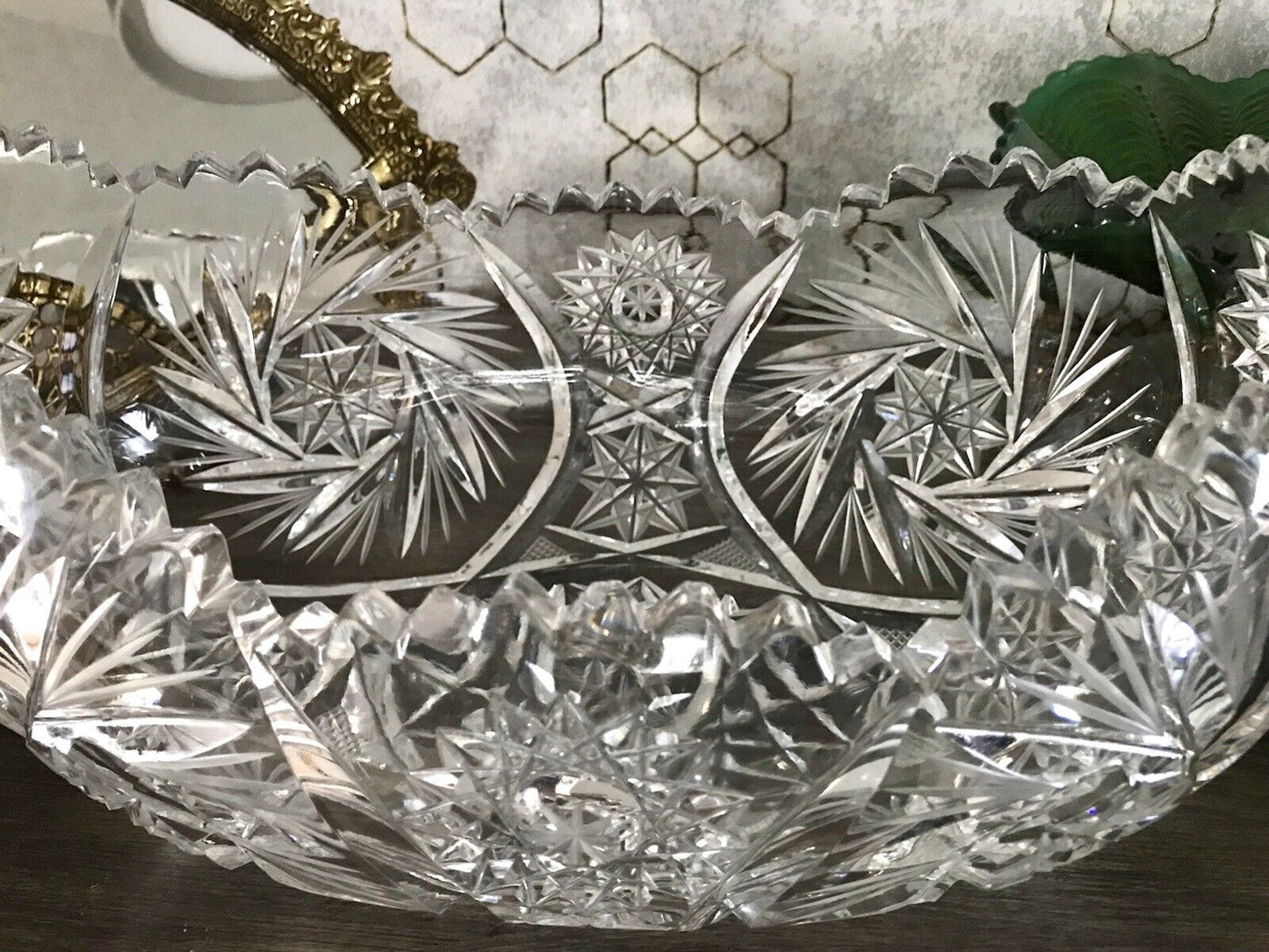 Groß EDEL Bleikristall Schale Glasschale Jardiniere Kristallglas Glas Böhmen
