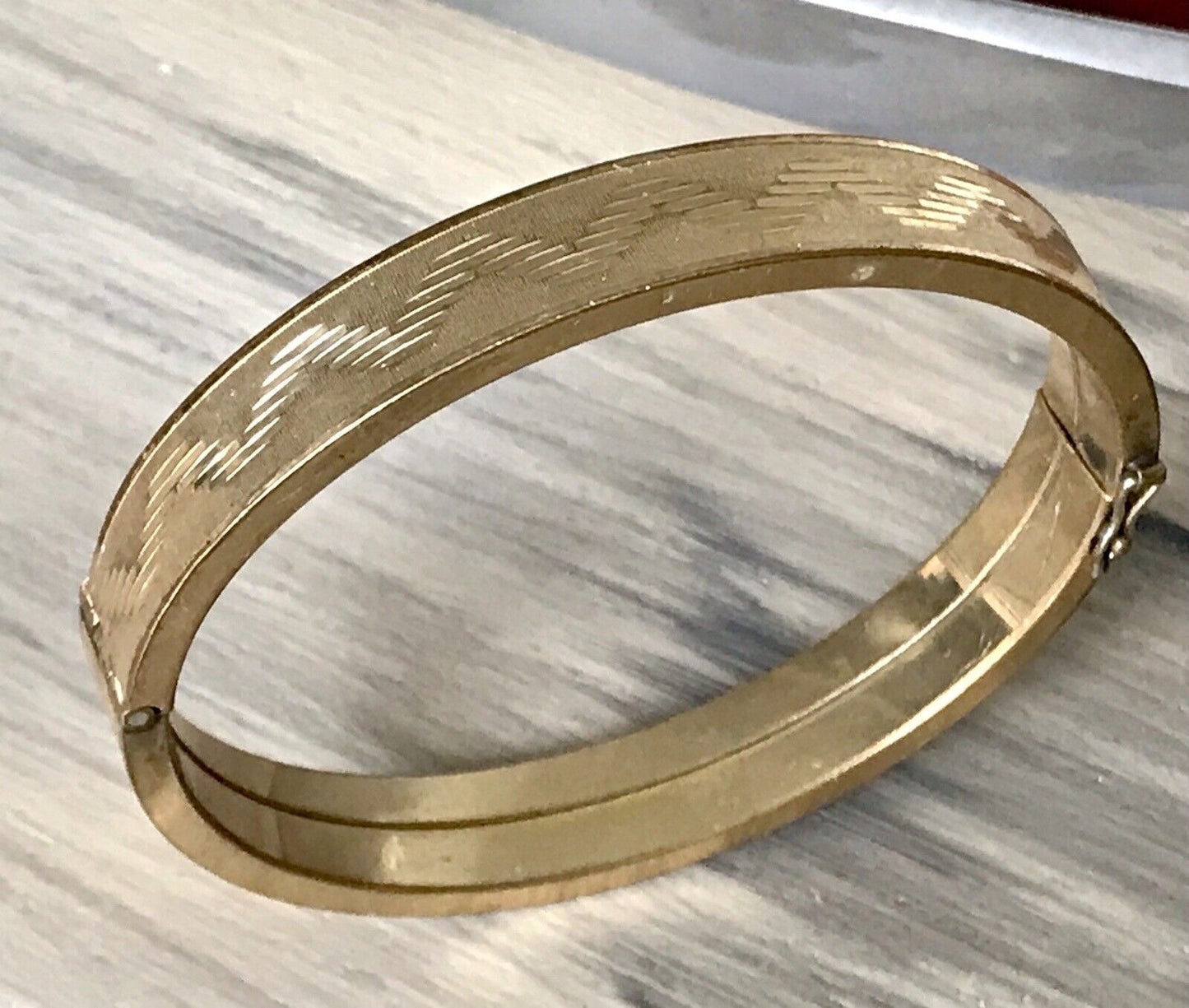 Antik Vintage Armband Armreif Klapp- Armspange Amerik. Doublè vergoldet gold