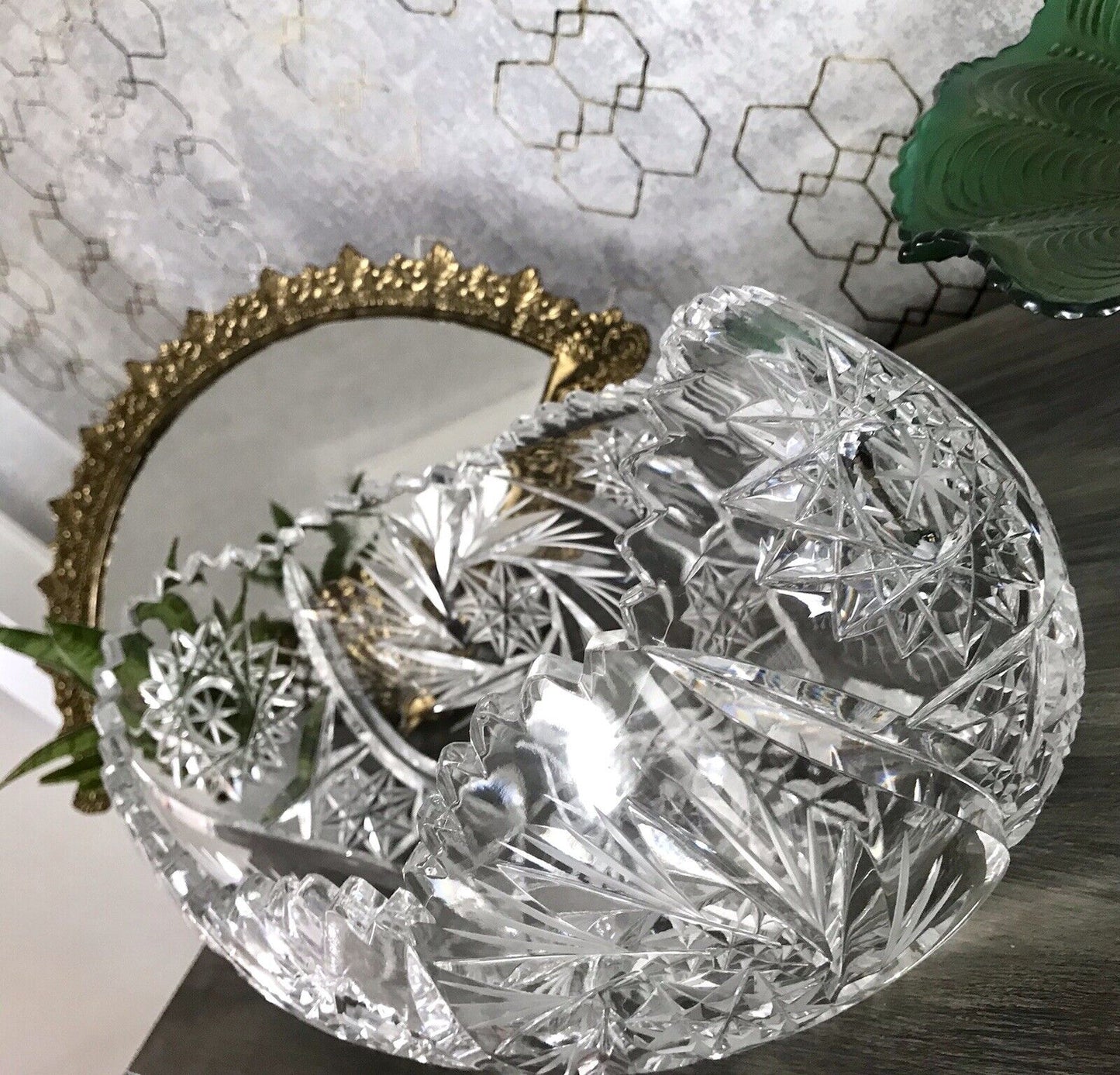 Groß EDEL Bleikristall Schale Glasschale Jardiniere Kristallglas Glas Böhmen