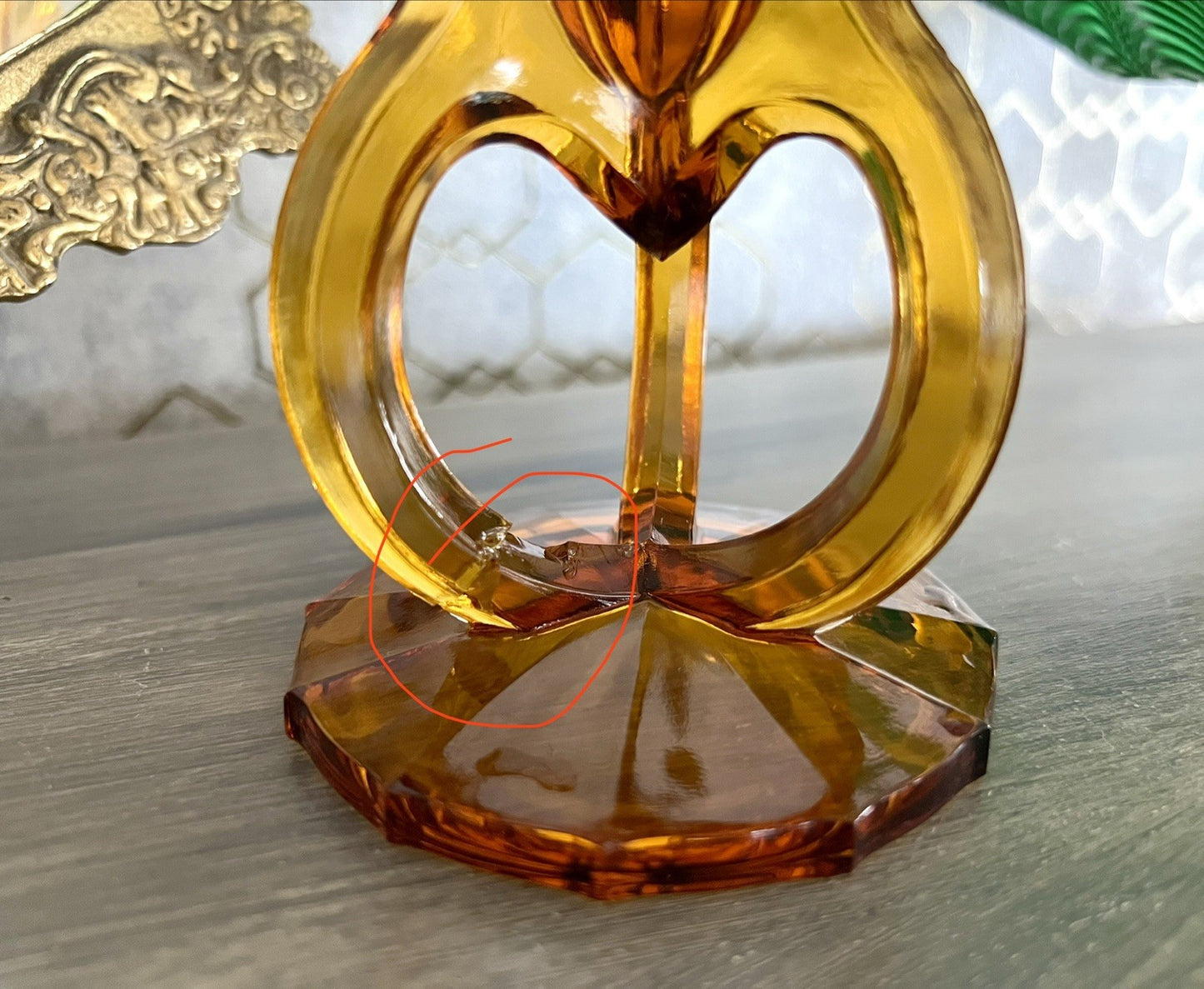 Art Déco 1 Vase Glasvase Pressglas Antik Bernstein Gelb Amber Glas Stölzle?