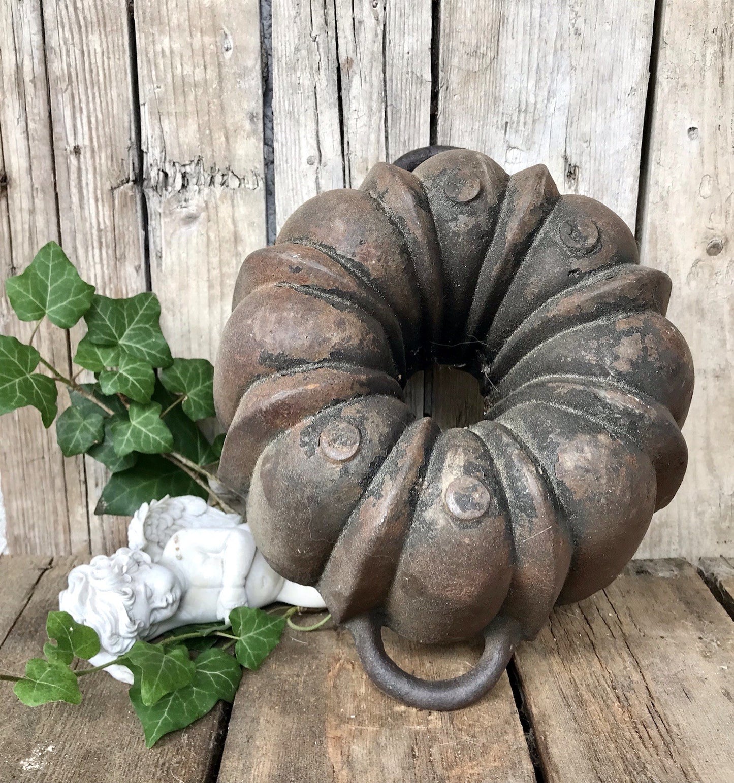 Antik Eisenguss Guglhupf Form Kuchen Backform Gusseisen