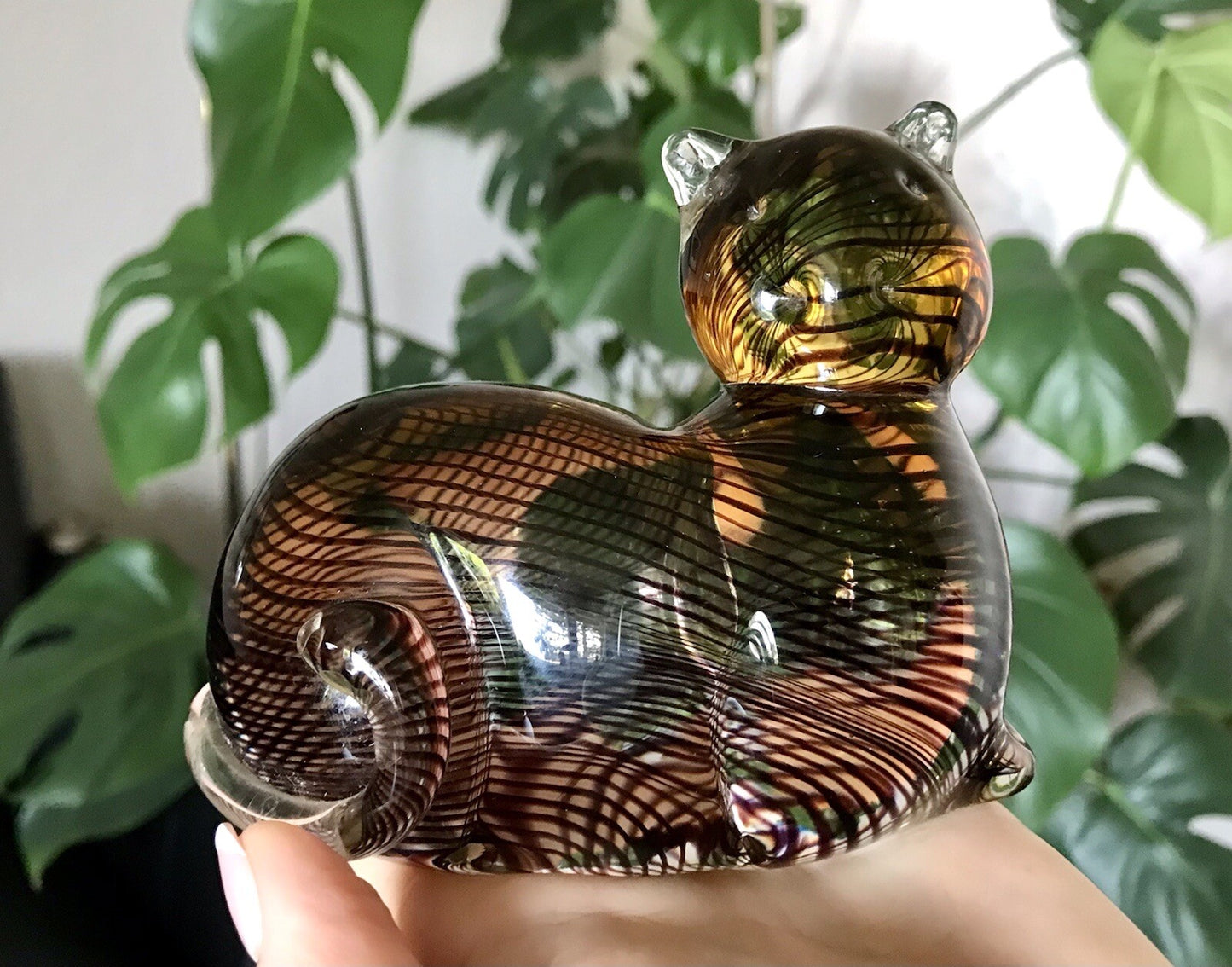 Vintage Murano? 60er Katze Figur Skulptur Briefbeschwerer Glas mundgeblasen
