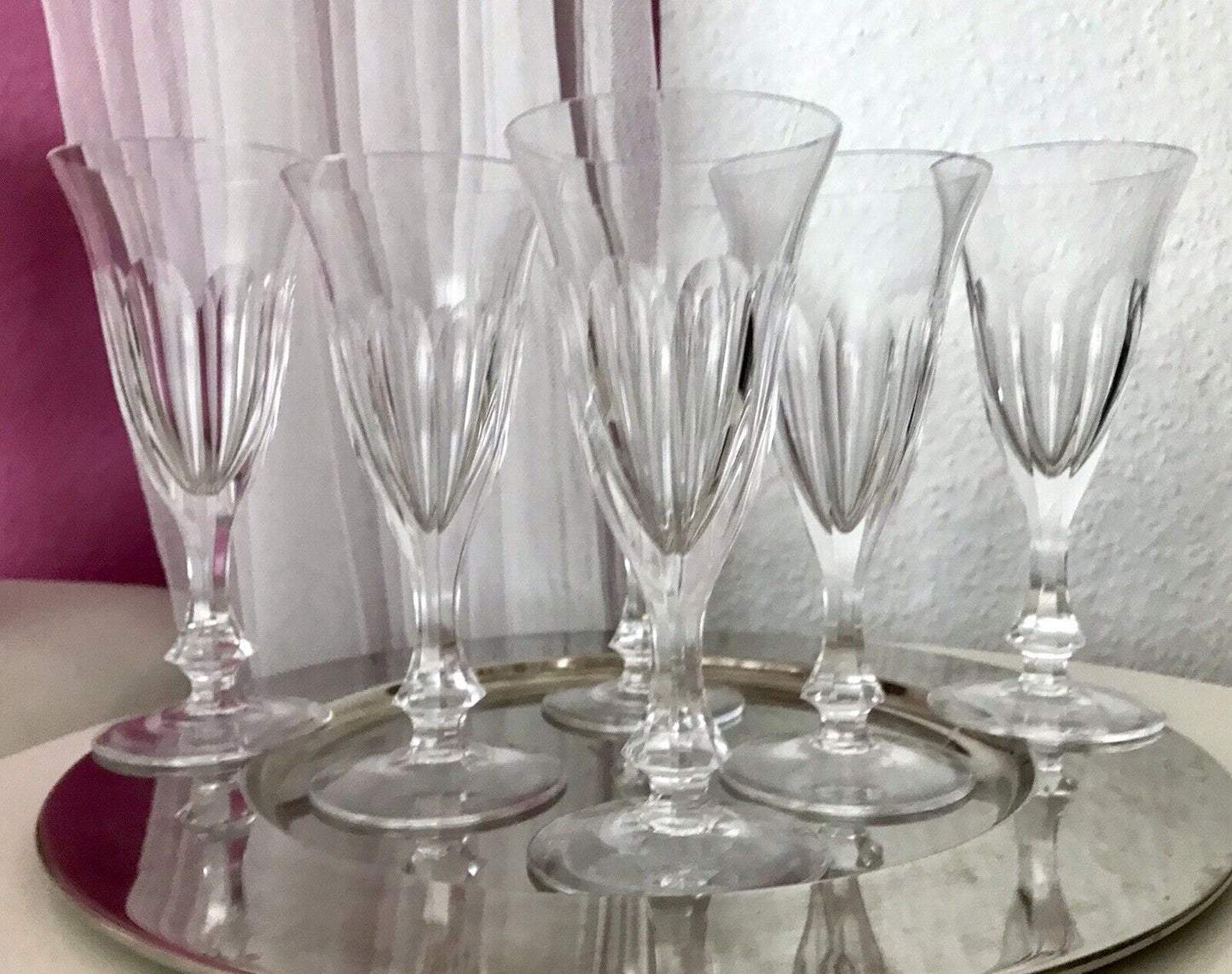 Vintage EDEL 6 Sektflöten Champagnerflöten Gläser Kristallglas Bleikristall WOW