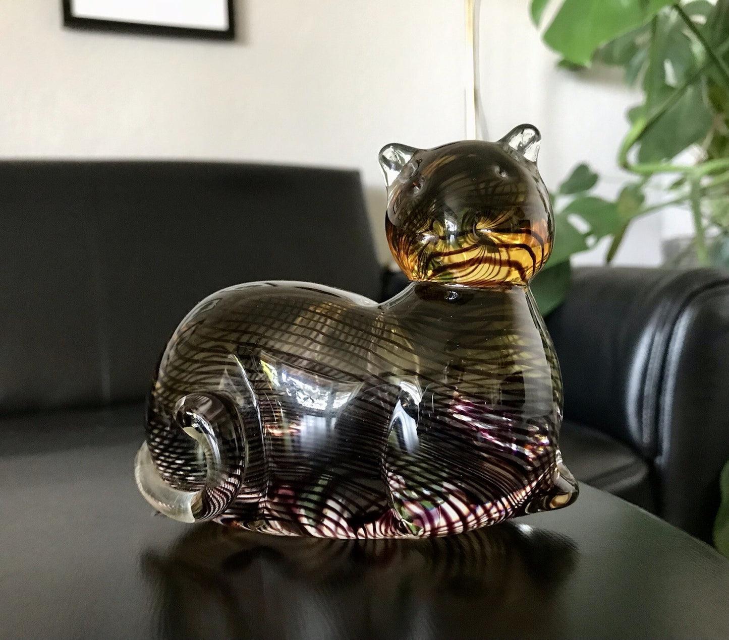 Vintage Murano? 60er Katze Figur Skulptur Briefbeschwerer Glas mundgeblasen