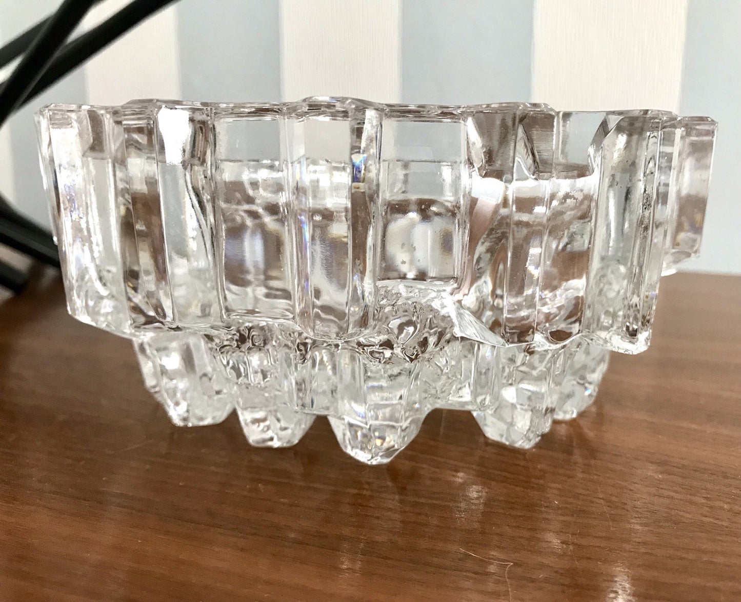Vintage 70er Aschenbecher Ascher EDEL Kristallglas Bleikristall Schwer Skandi?