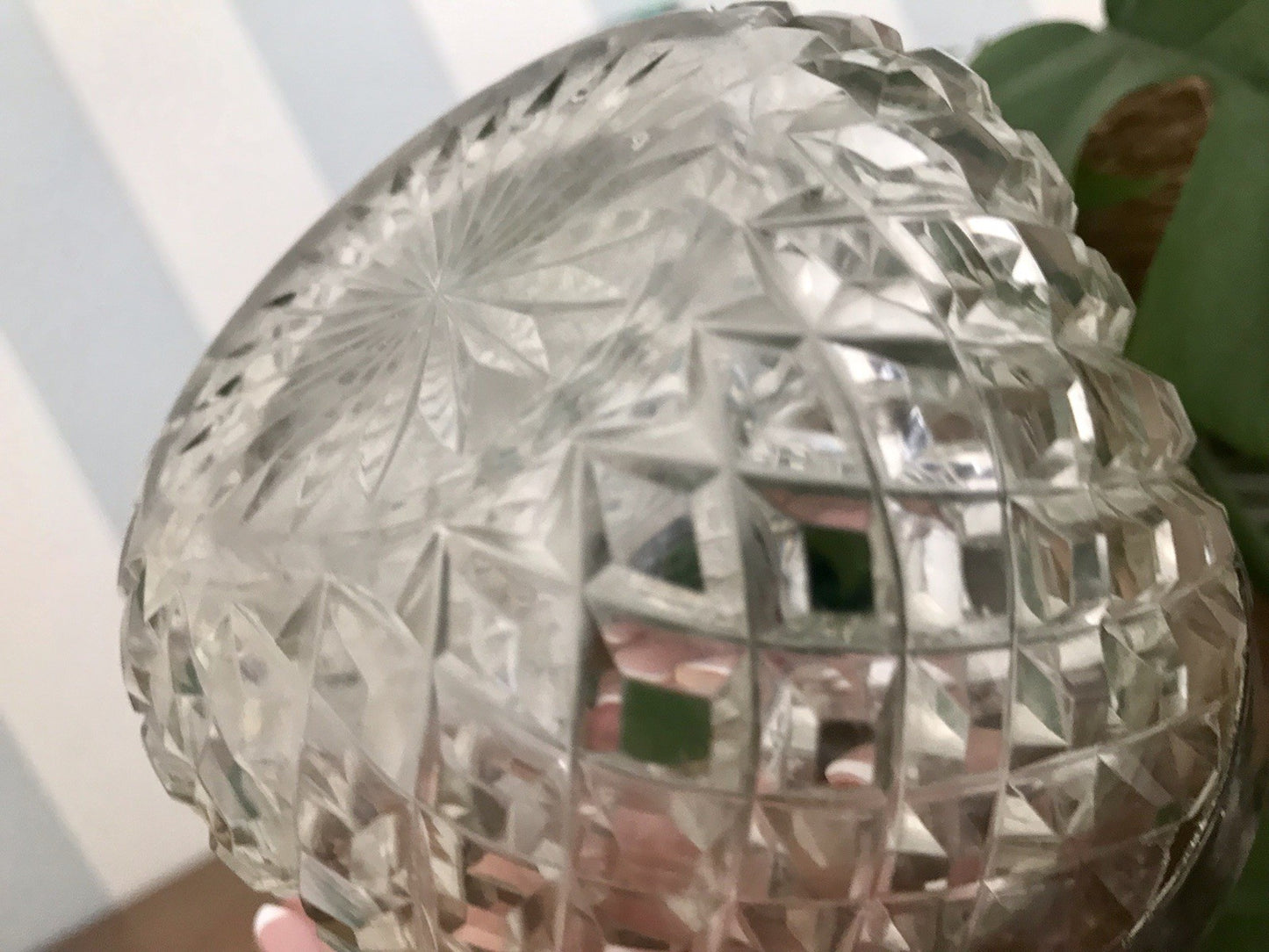 Antik Bonboniere Glasdose Dose Bleikristall edel Schliff Baccarat? versilbert