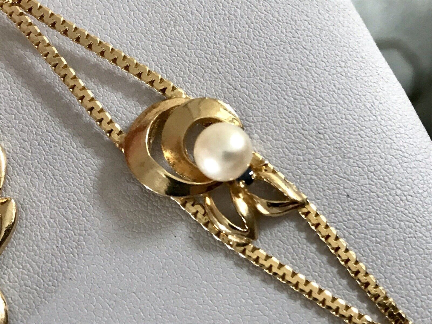 Vintage Set 835 Silber vergoldet Schmuck Kette Halskette Collier & Armband