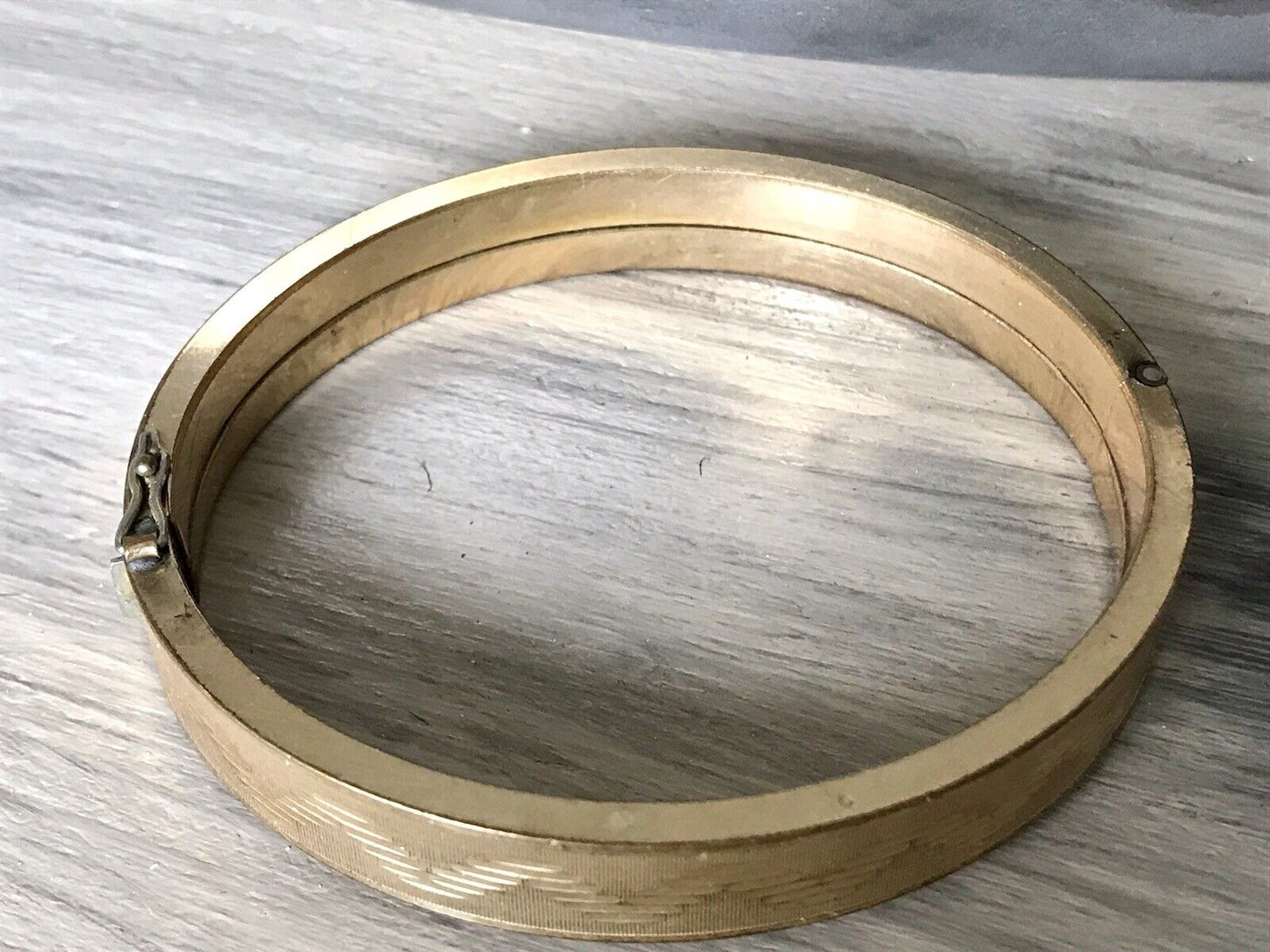 Antik Vintage Armband Armreif Klapp- Armspange Amerik. Doublè vergoldet gold