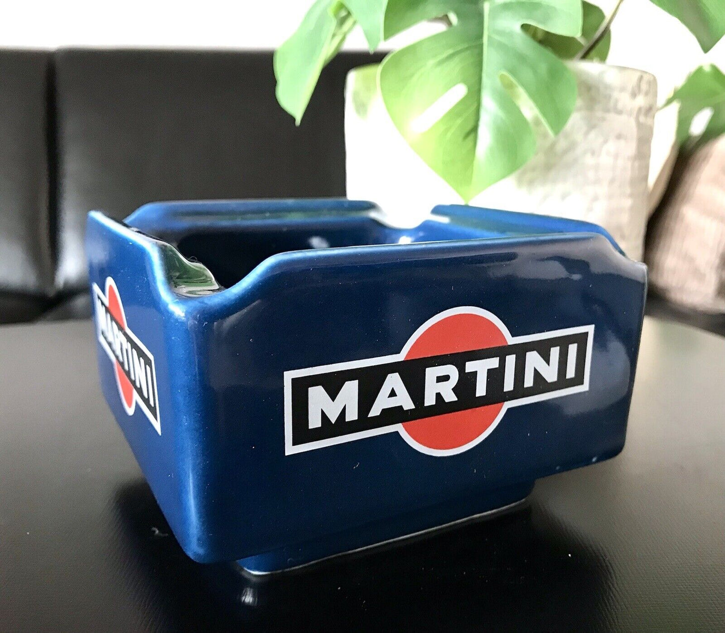 Vintage groß Martini Aschenbecher Ascher Keramik blau 60er 70er