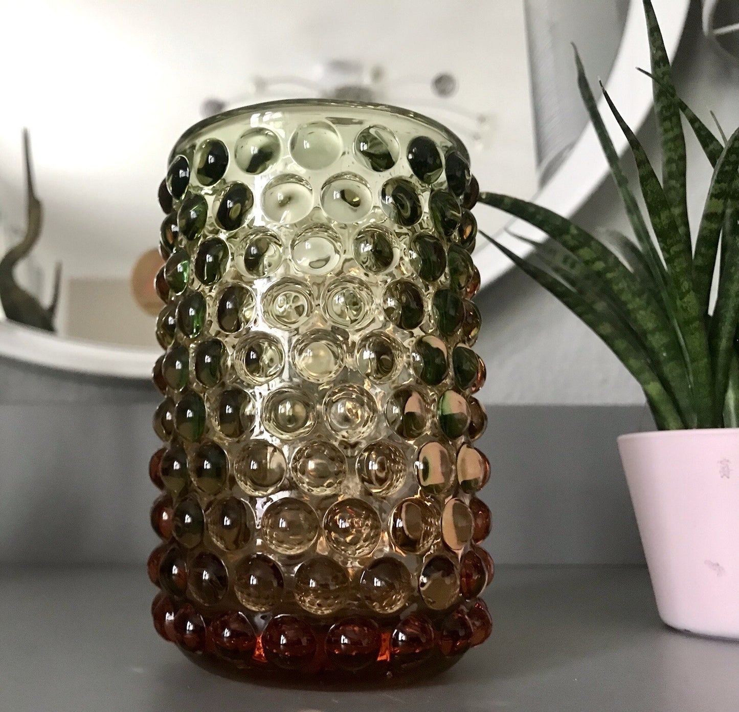 Vintage Designer Vase Glasvase Glas mundgeblasen WMF Erich Jachmann