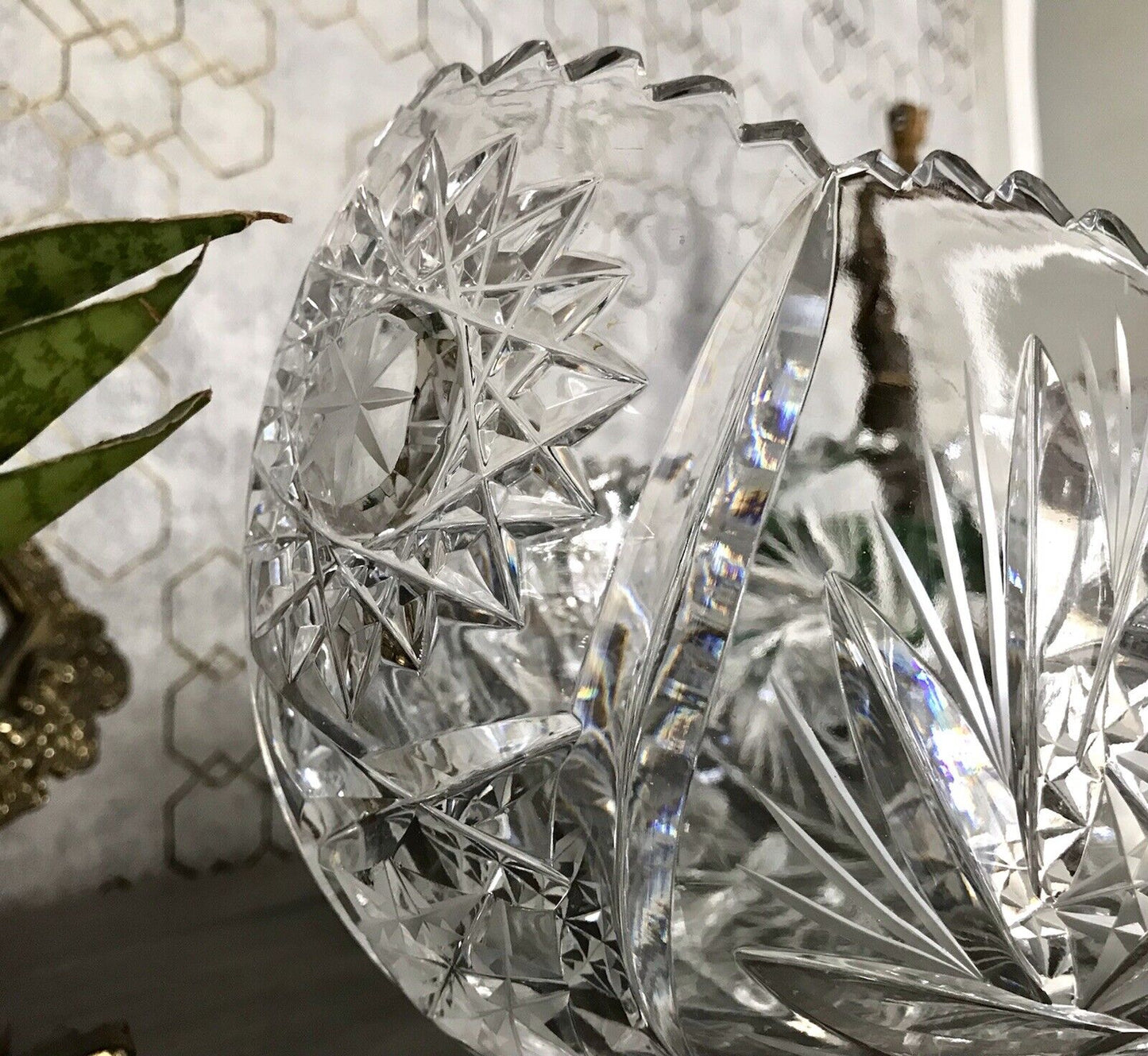 Groß EDEL Bleikristall Schale Glasschale Jardiniere Kristallglas Glas Böhmen