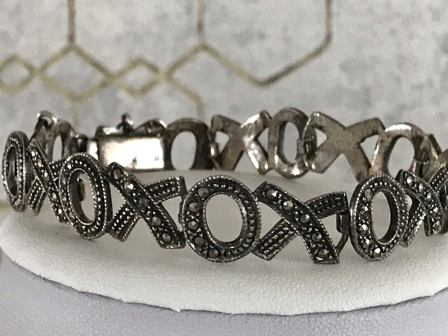 Vintage faszinierendes Armband XO Markasite Silber WOW