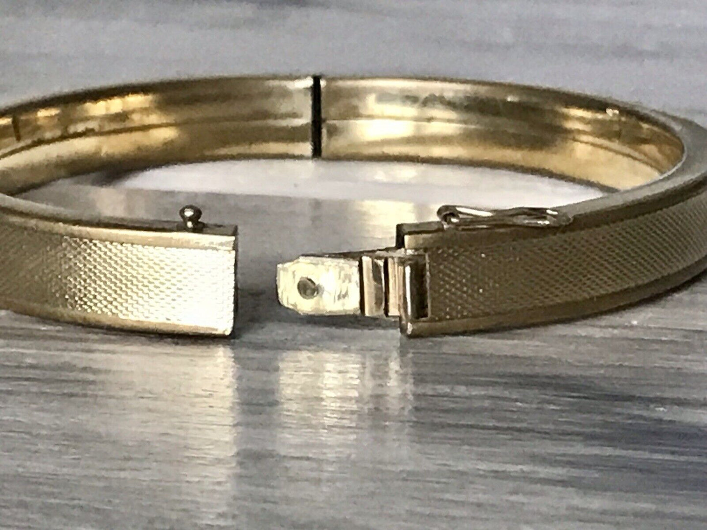 Antik Vintage SP Armband Armreif Klapp- Armspange Amerik. Doublè vergoldet gold