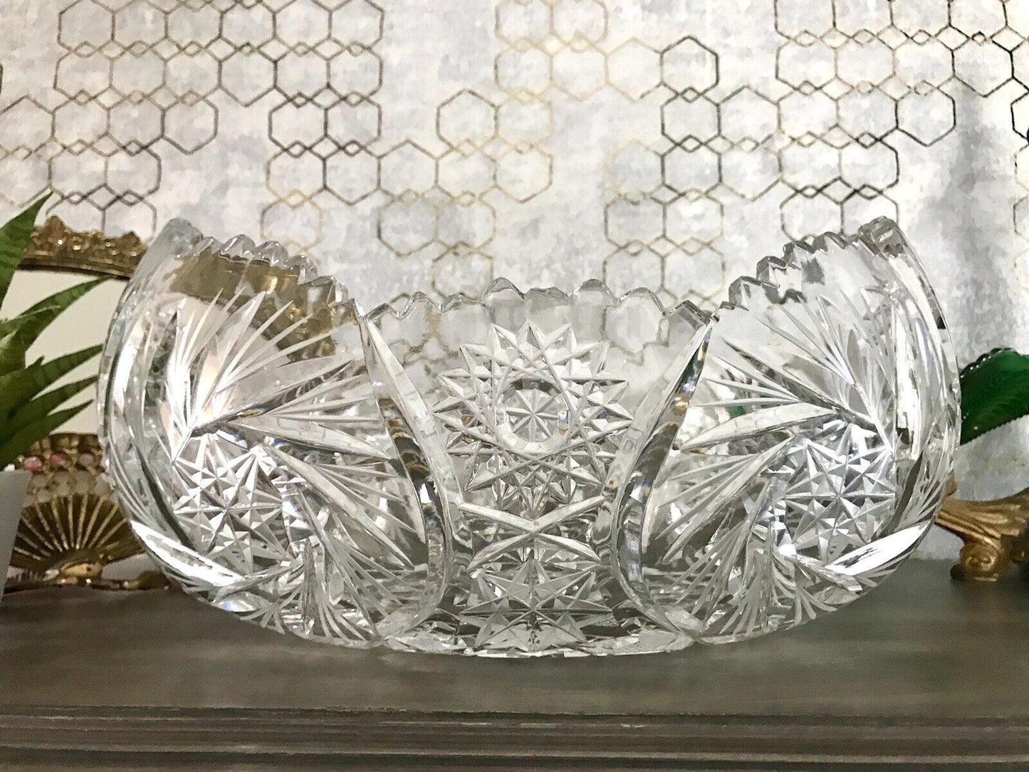 Groß EDEL Bleikristall Schale Glasschale Jardiniere Kristallglas Glas Böhmen