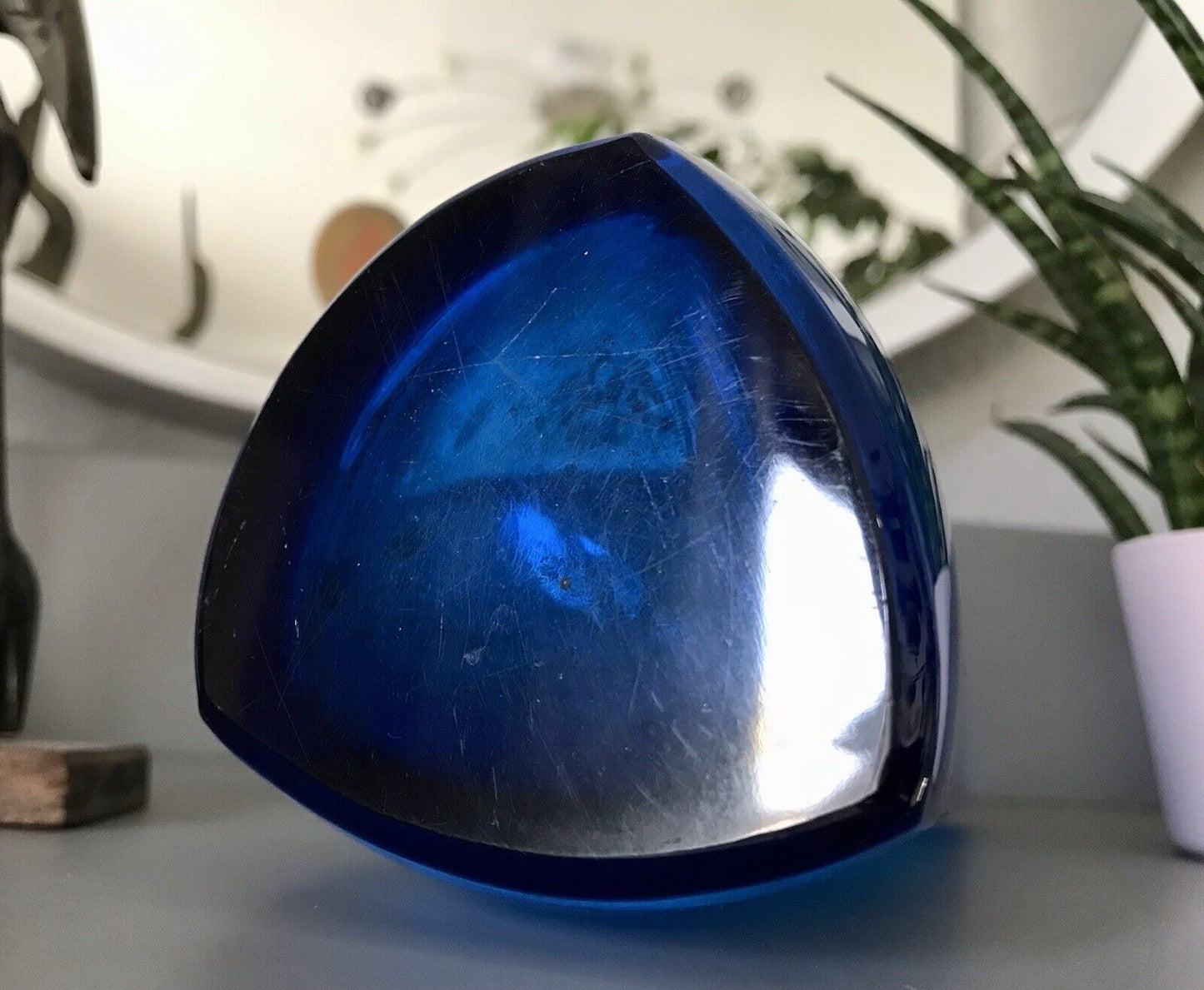 Murano ? Vintage 60er Glasvase Vase Blau Kristallglas Edel Schwangere Elke