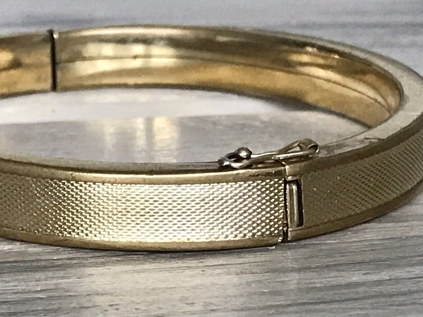 Antik Vintage SP Armband Armreif Klapp- Armspange Amerik. Doublè vergoldet gold
