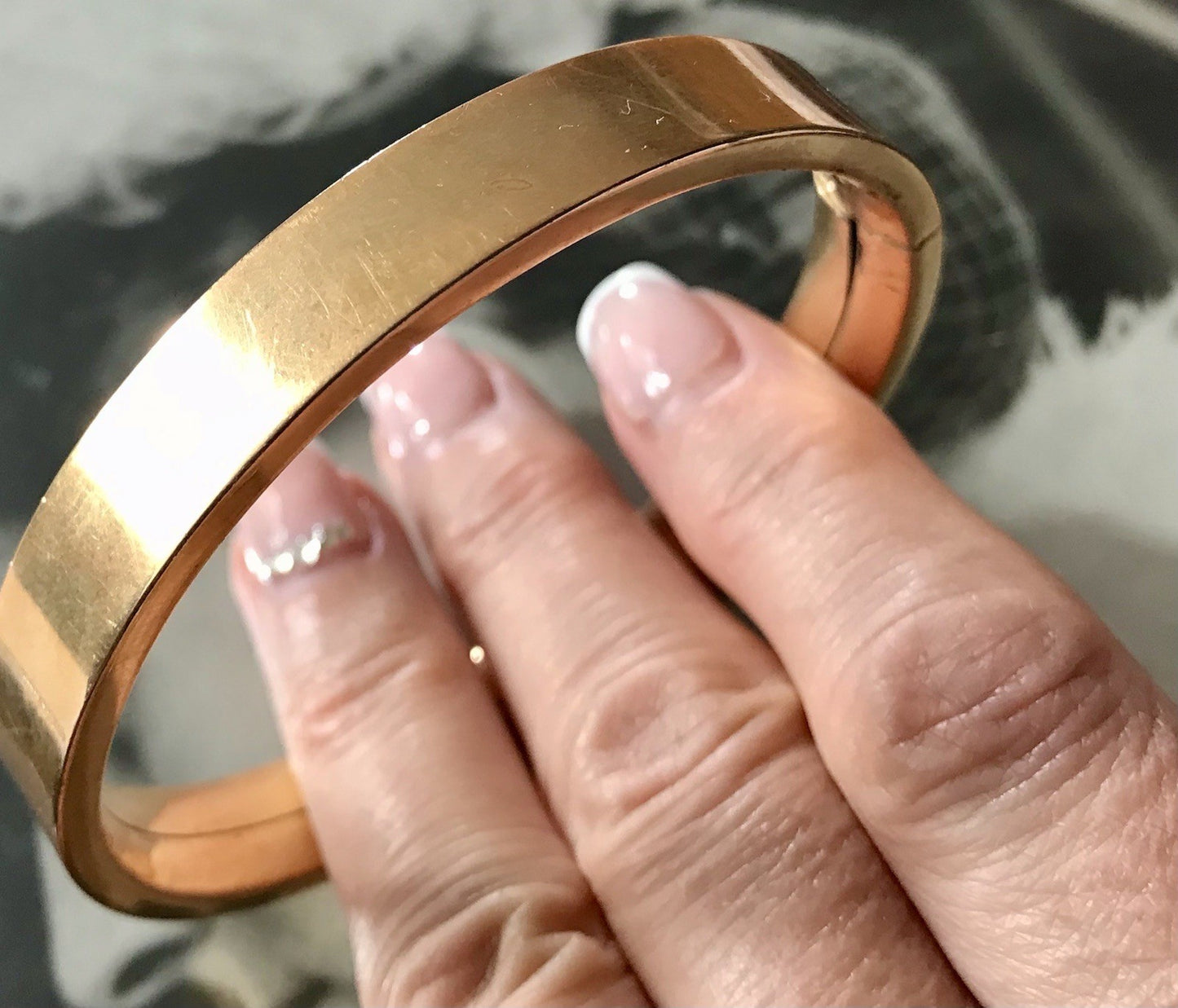 Antik Vintage Armband Armreif Klapp- Armspange Amerik. Doublè vergoldet gold