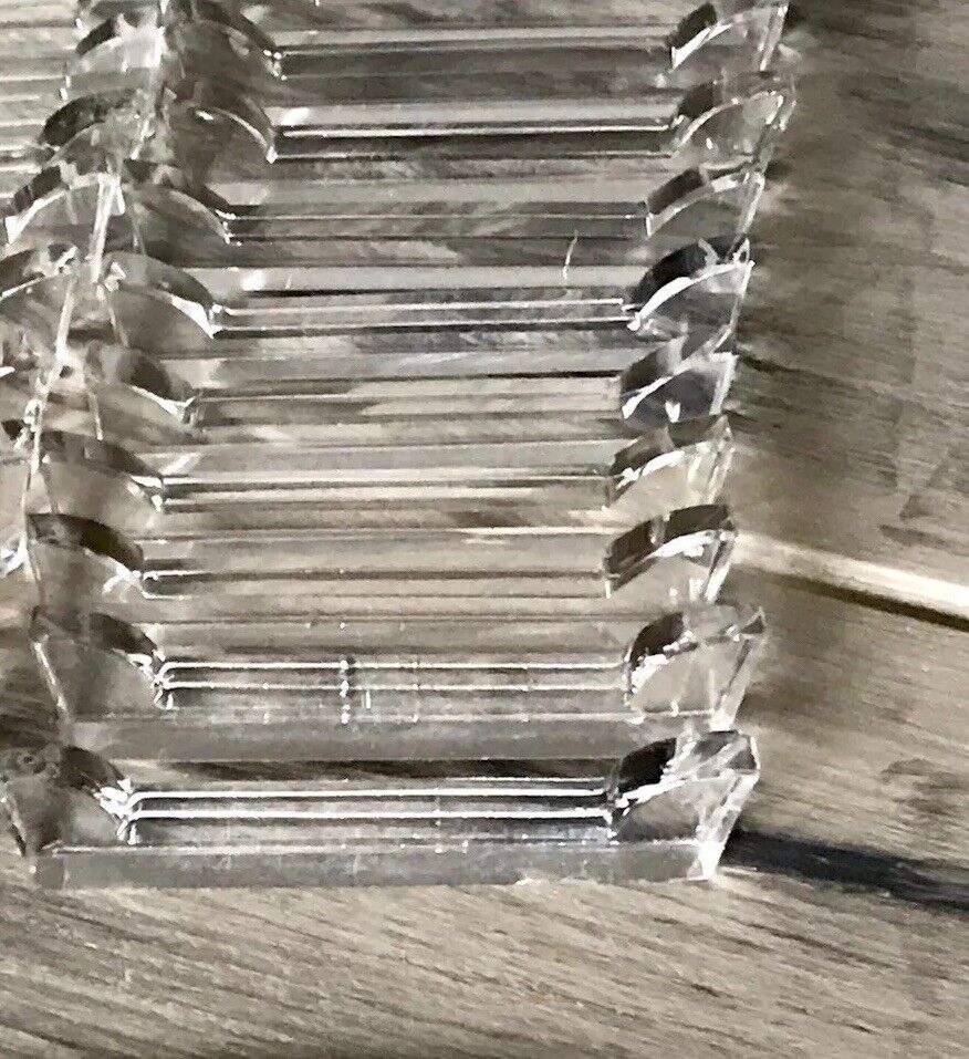 Alt Antik 8+1 französische Art Déco Messerbänkchen Kristallglas Glas