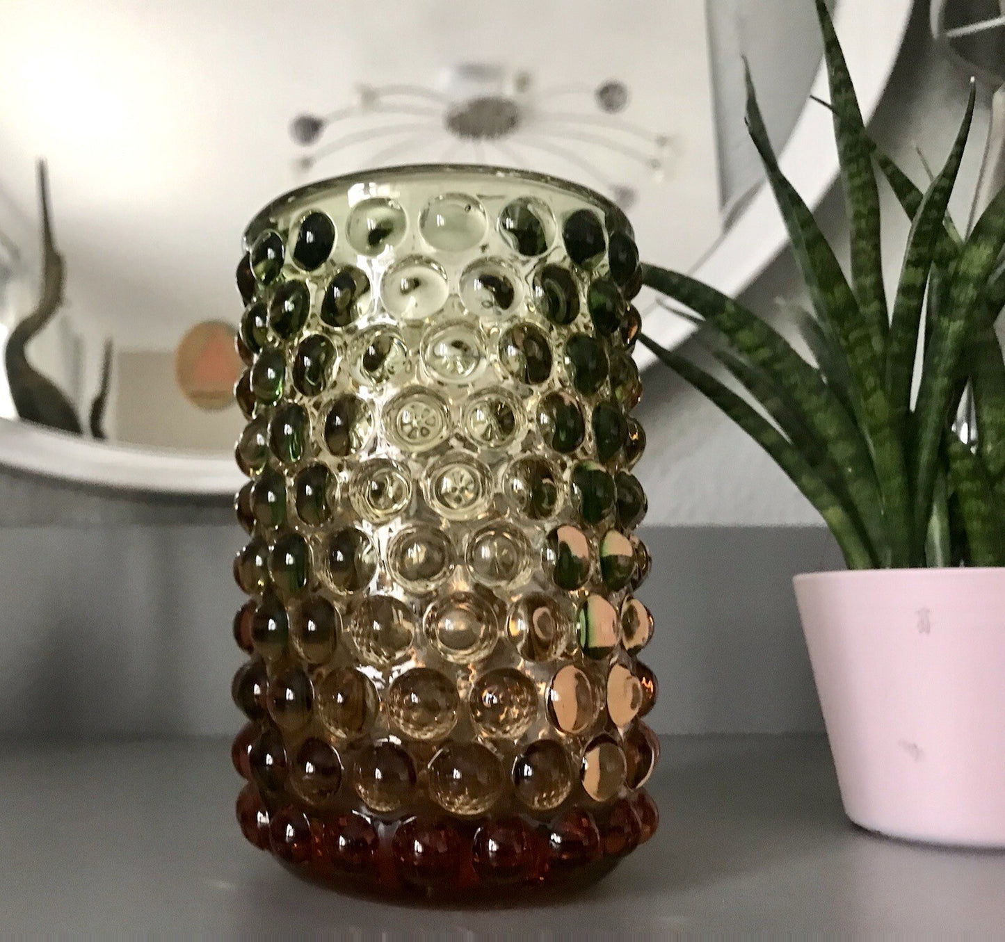 Vintage Designer Vase Glasvase Glas mundgeblasen WMF Erich Jachmann