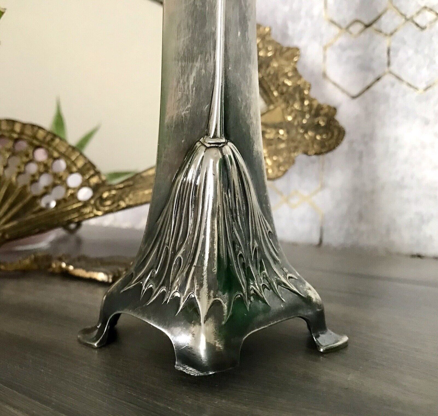 Antik Edel Jugendstil Argentor Wien Kerzenleuchter ? Vase? versilbert